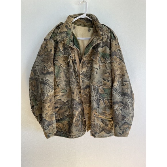 VINTAGE Camo Jacket Mens 2XL Advantage Lined Scovill 1970s U.S Military Hunting - Picture 1 of 9